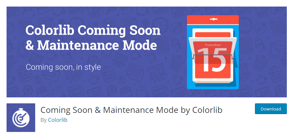 Coming Soon by ColorLib - بهترین افزونه های رایگان برای حالت تعمیر و نگهداری وردپرس