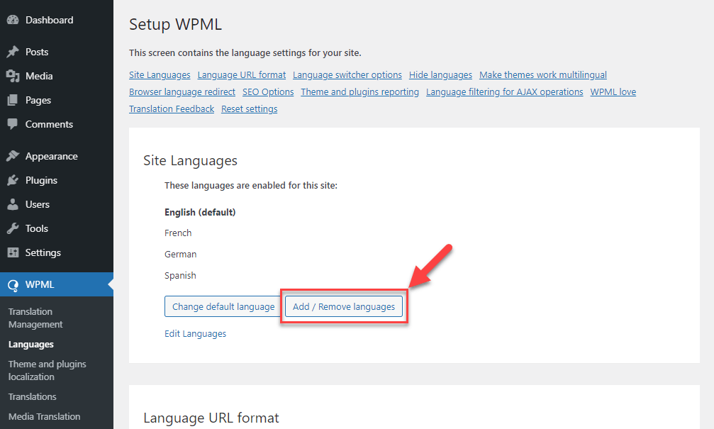wpml languages menu 1 - آموزش ساخت سایت چند زبانه در وردپرس